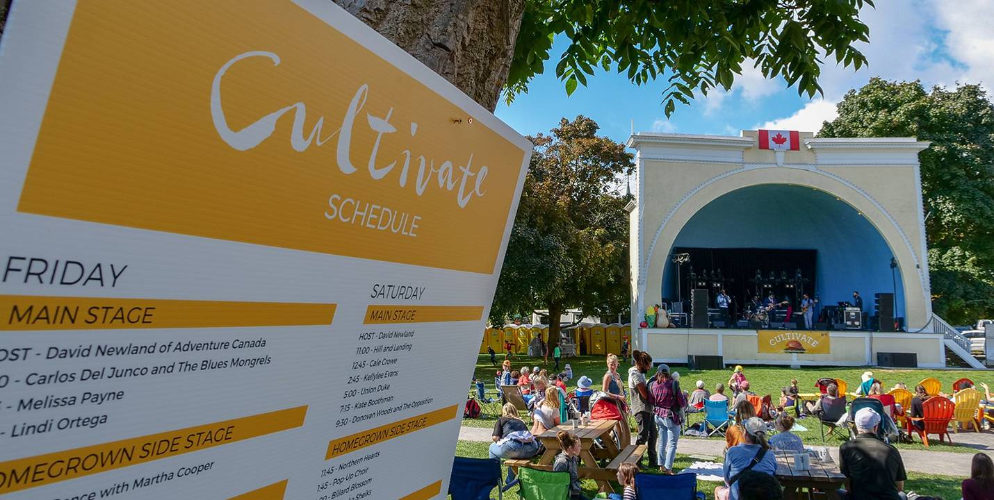 Event schedule for the 2018 Cultivate Festival in Port Hope