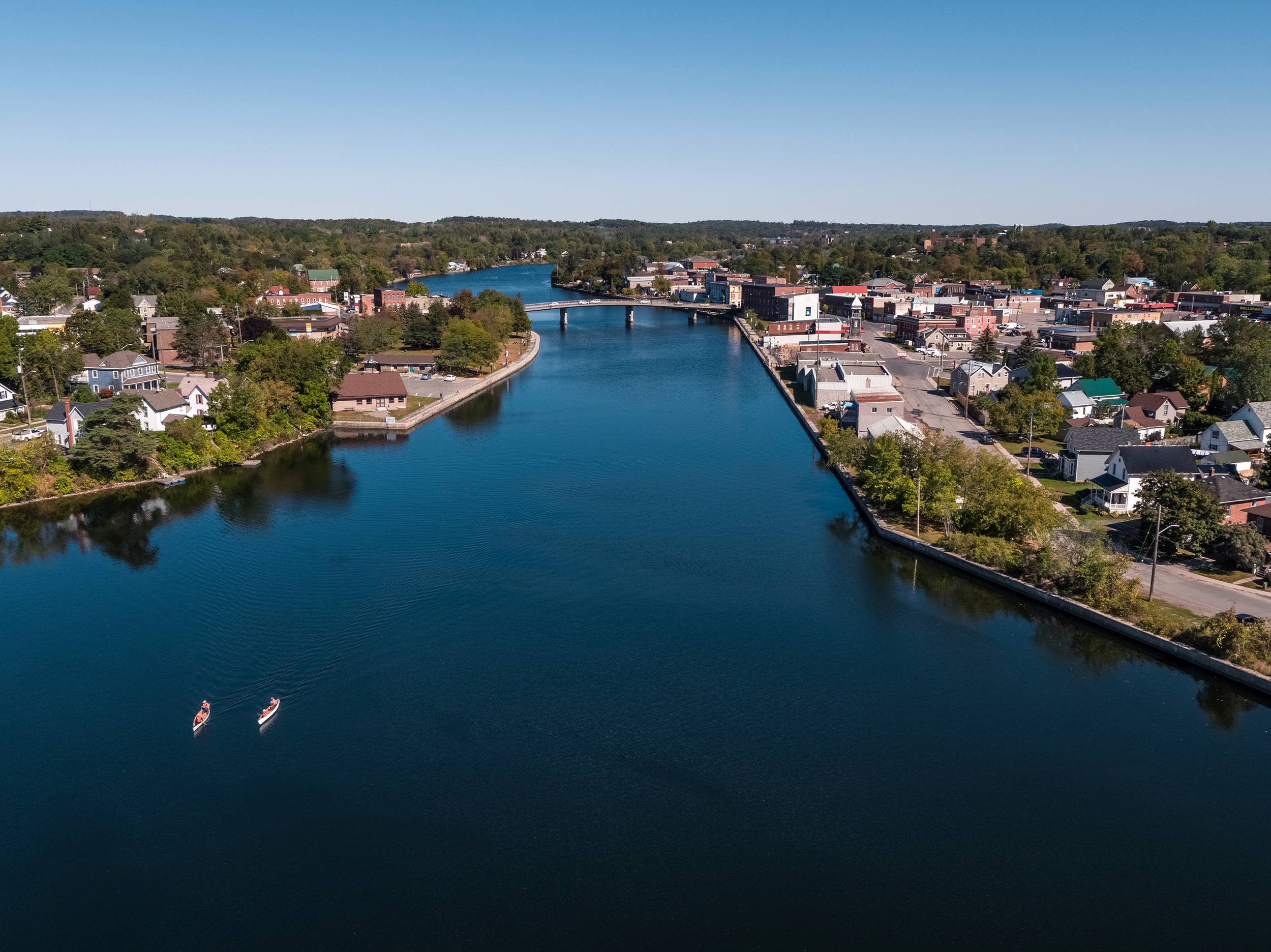 Aerial view of Campbellford, Ontario