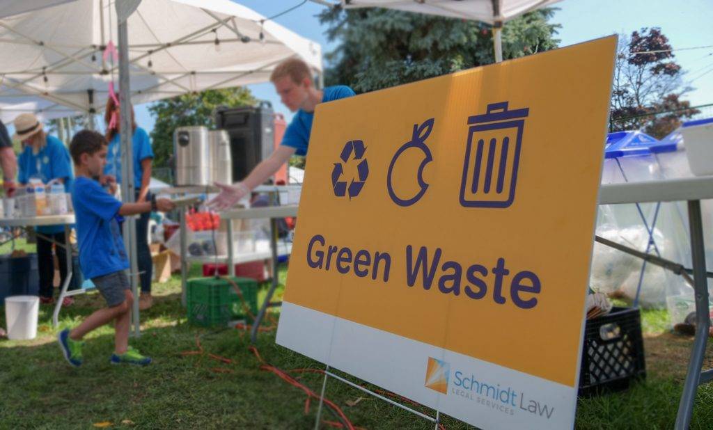 Recycling and compost station at Cultivate Festival, Port Hope