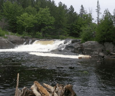 View of waterfall at Burnt River