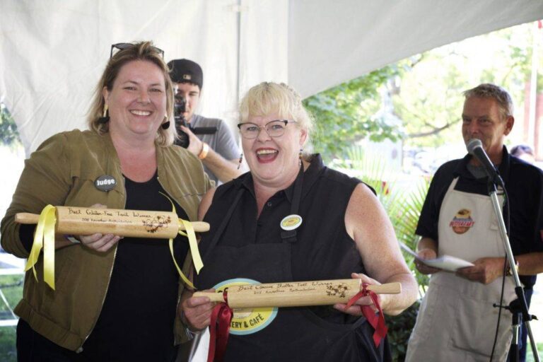 Winners of the Butter Tart Tour Taste Off pose at the 2018 Cultivate Festival in Port Hope