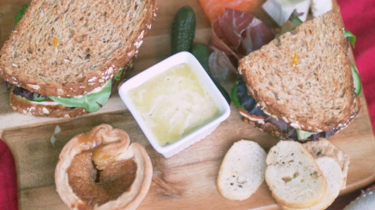 Sandwich and butter tart from Nutty Bean Cafe and Cassis Bistro, Lakefield