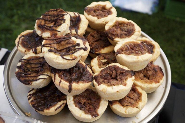 Stack of Butter Tart Tour Taste Off butter tarts at Cultivate Festival, Port Hope