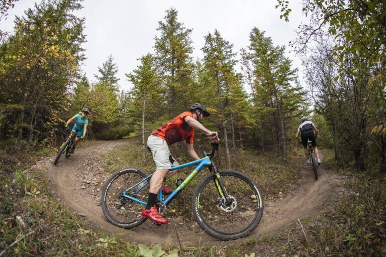Mountain bikers at Harold Town outside Peterborough