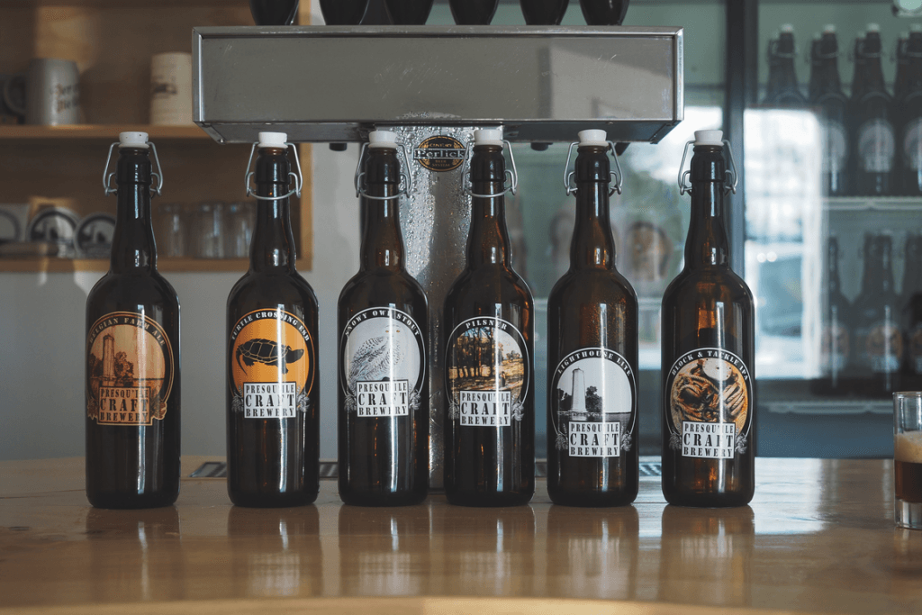 Selection of beers from Presqu'ile Craft Brewery