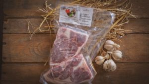 Vacuum-sealed lamb shoulder chop