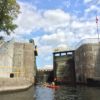 View from a kayak as it passes through Locks 13 and 14 on the Trent-Severn Waterway