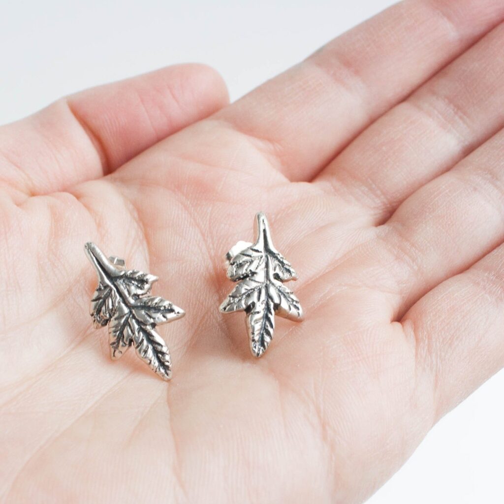 Leaf stud earrings by the Inspired I