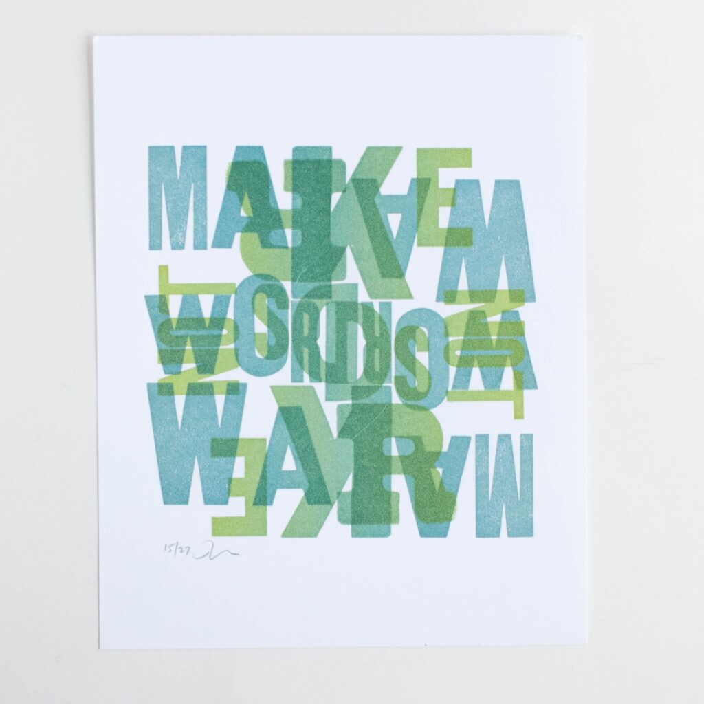 "Make Love Not War" graphic text print by Jackson Creek Press
