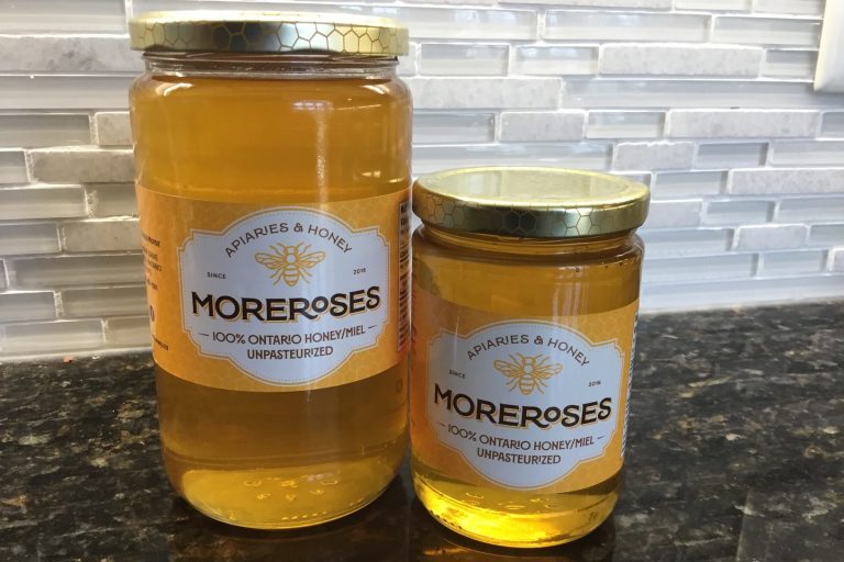 Two jars of Moreroses honey