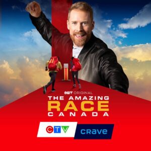 The Amazing Race Canada poster, with logos for CTV and Crave